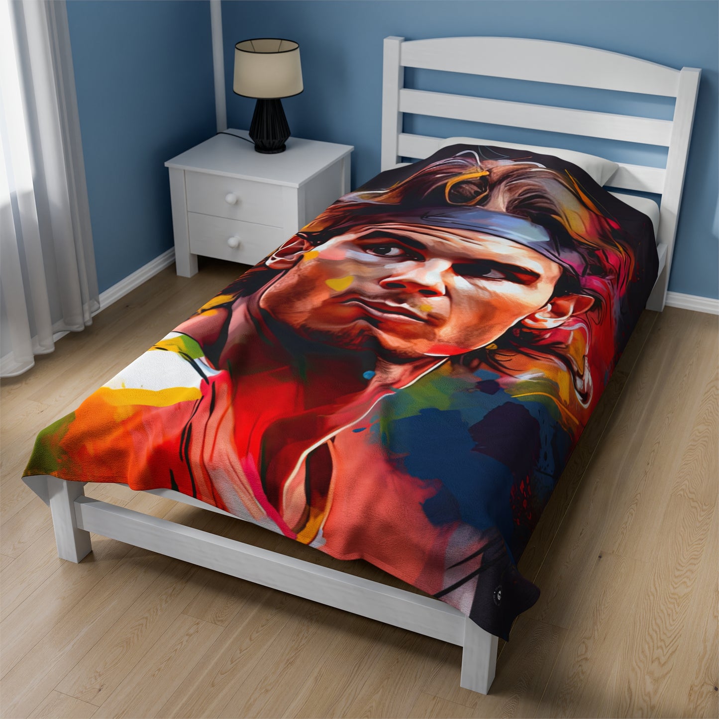 Raphael Nadal Portrait - Artsy Throw Blanket