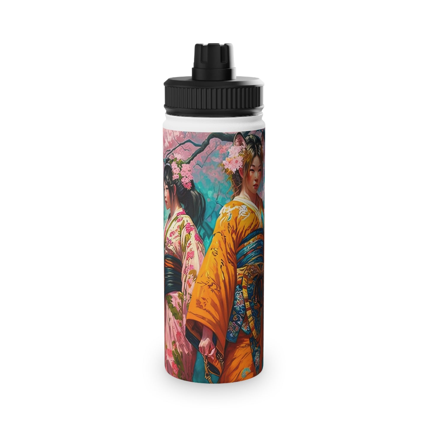 Cherry Blossom Tiger Geishas - Water Bottle