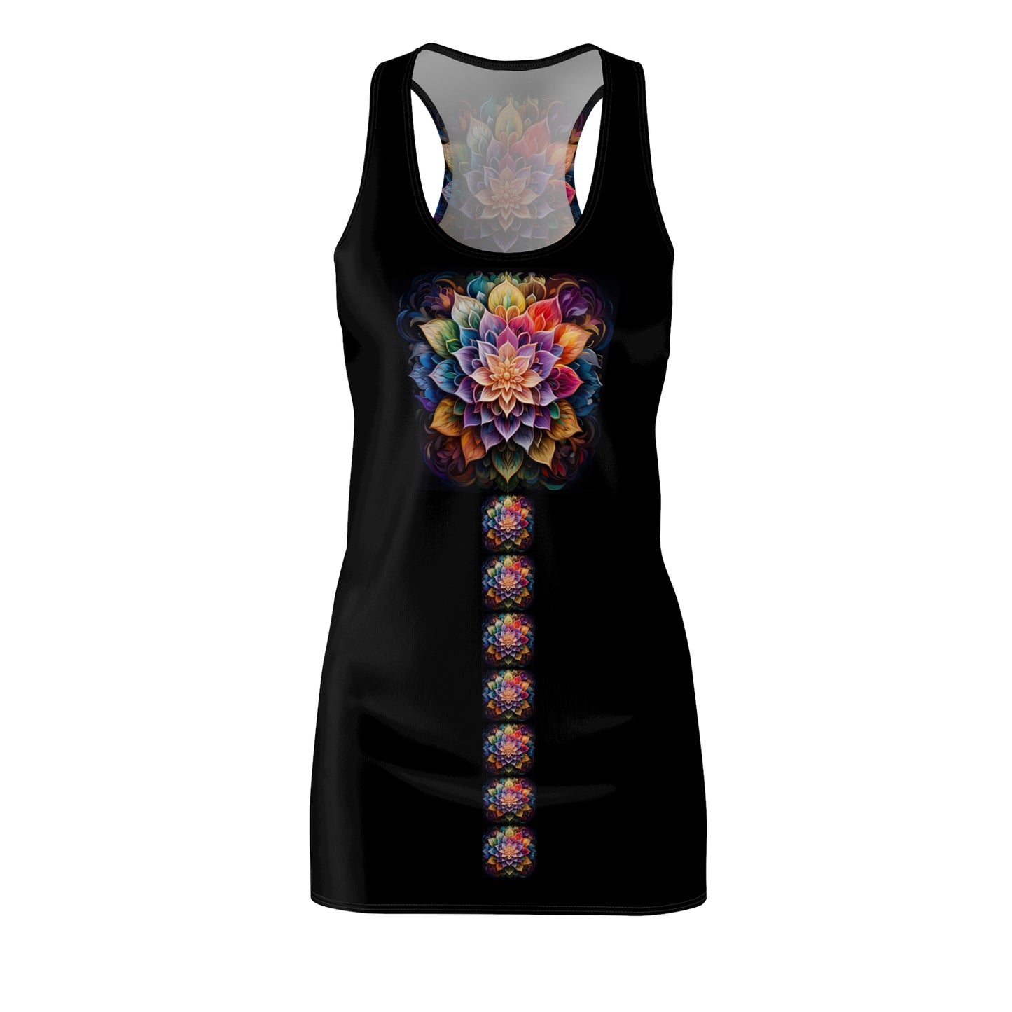 Lotus Mandala Trail - Artistic Racerback Dress