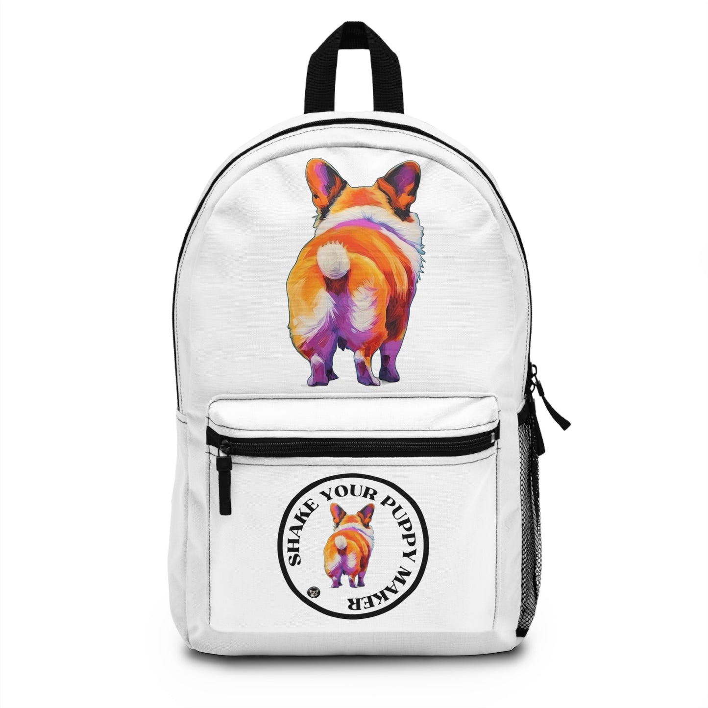 Corgi Butt in White - Artsy Backpack