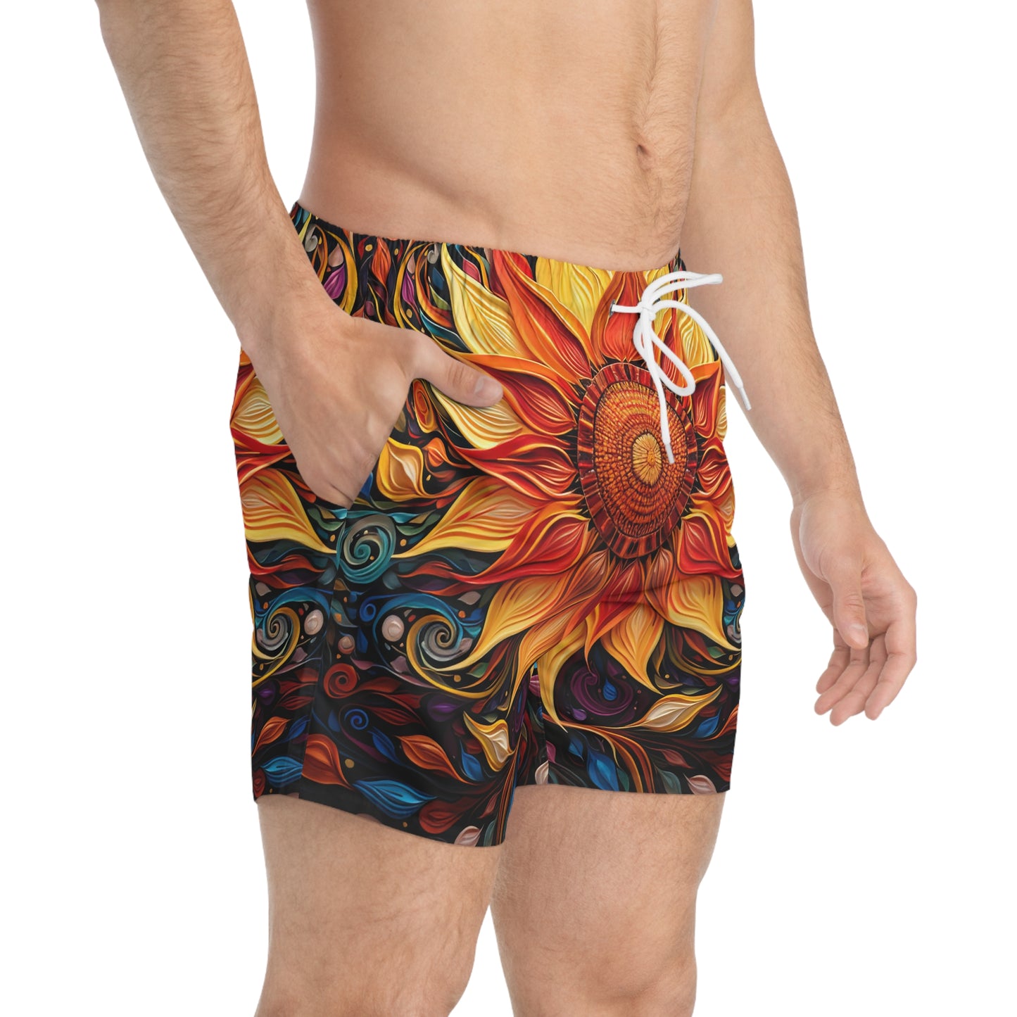 Blustery Blossom - Artsy Swim Trunks