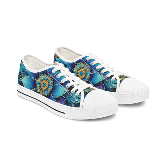 Blue Floral Mandala - Women's Sneakers