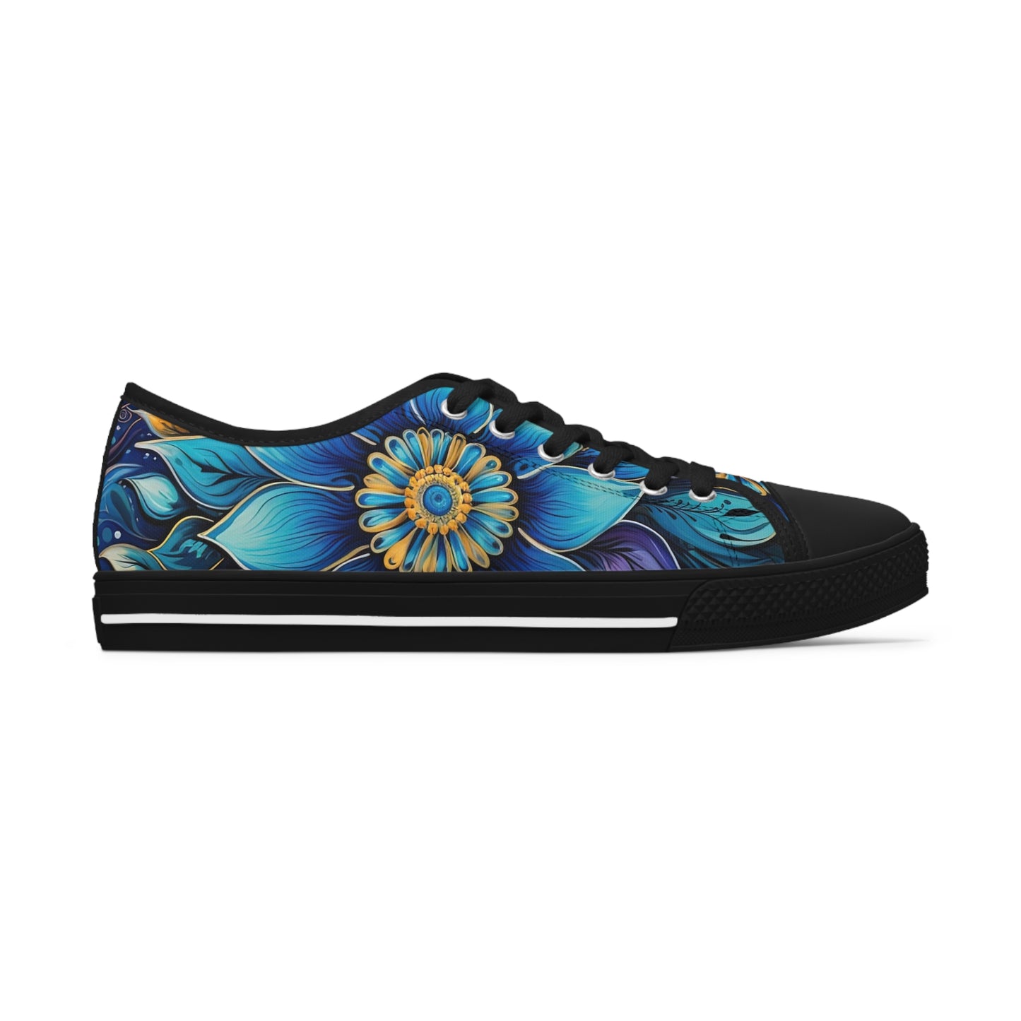 Blue Floral Mandala - Women's Sneakers