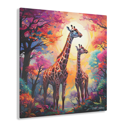 Giraffe Sunrise on Acrylic