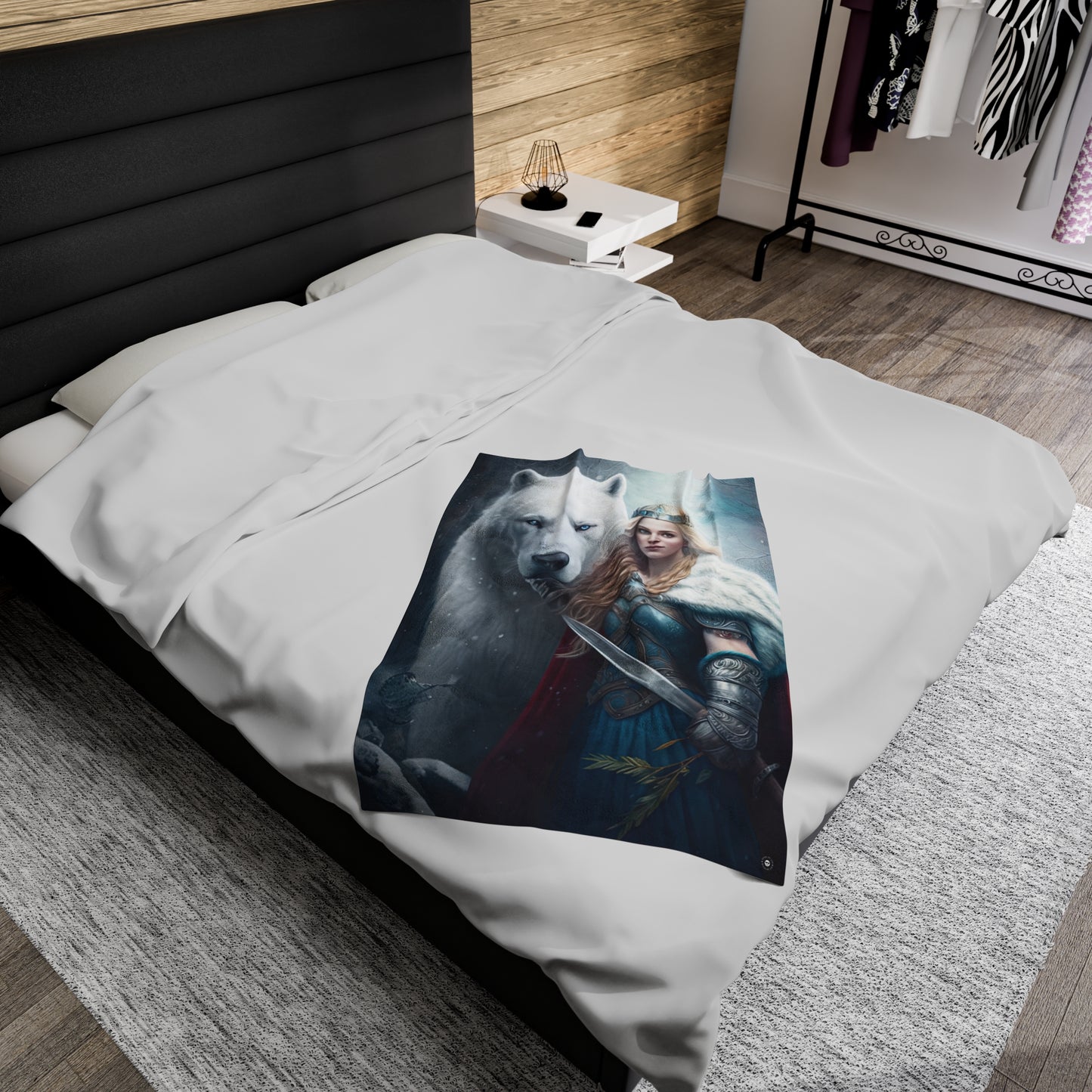 Polar Bear Baroness - Artsy Throw Blanket