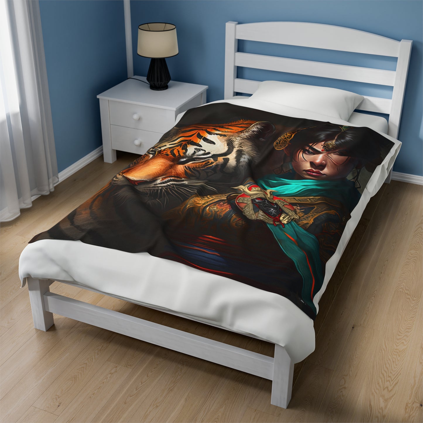 Bengal Tiger Goddess - Artsy Throw Blanket