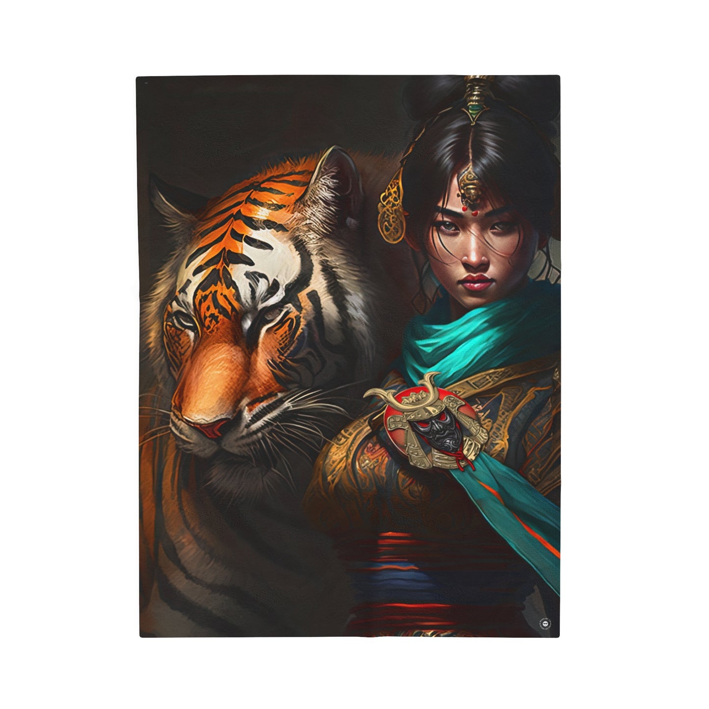 Bengal Tiger Goddess - Artsy Throw Blanket