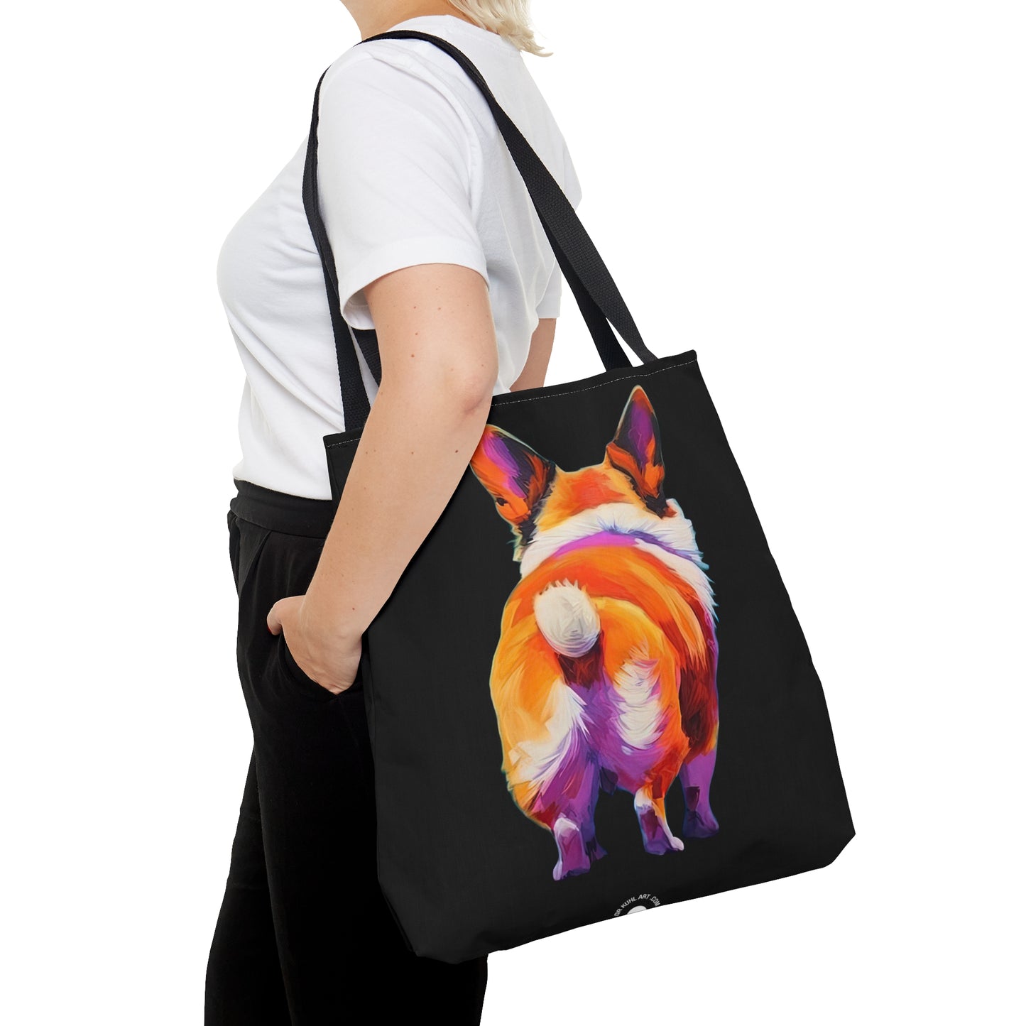 Corgi Butt in Black - Artistic Tote Bag