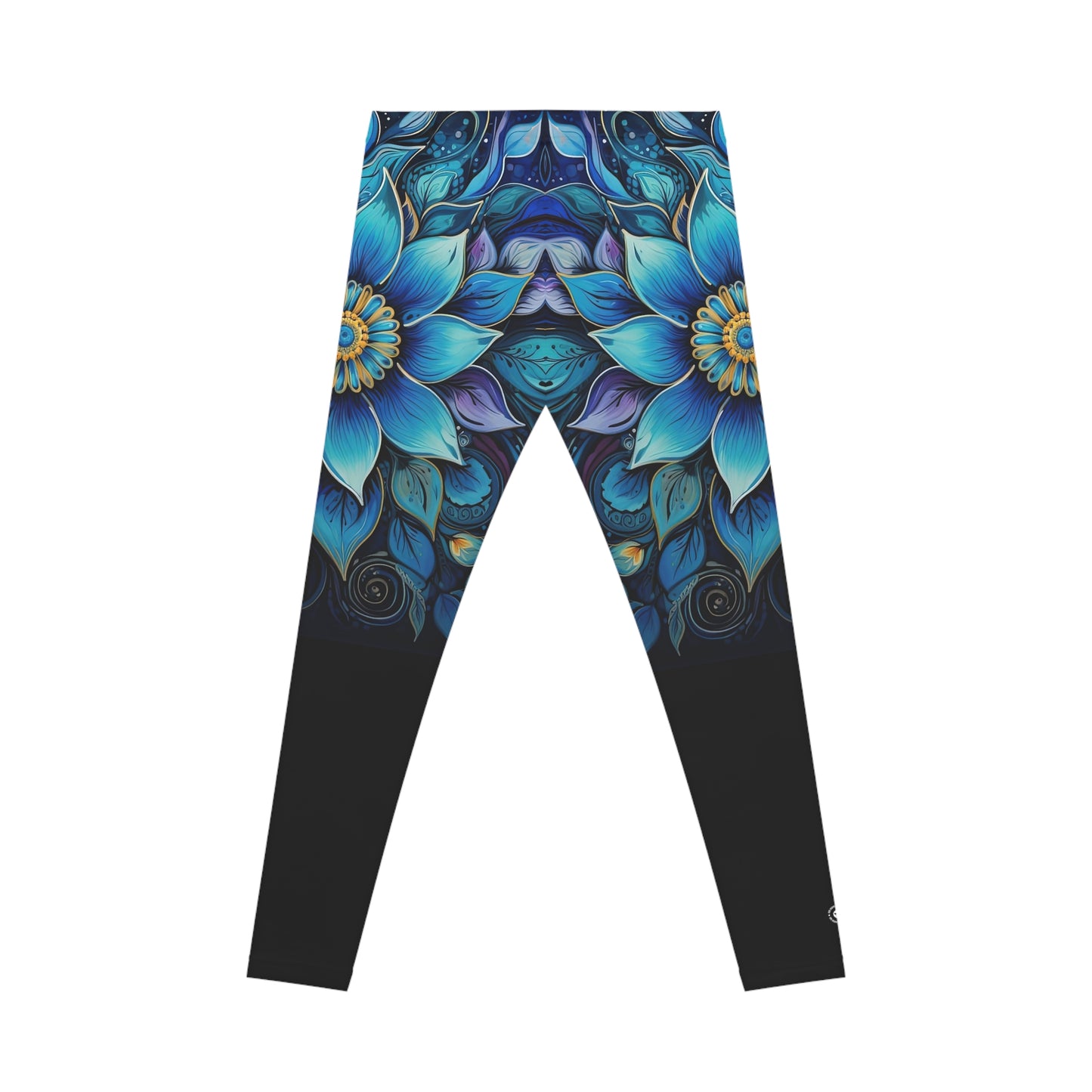 Blue Floral Mandala - Artistic Leggings