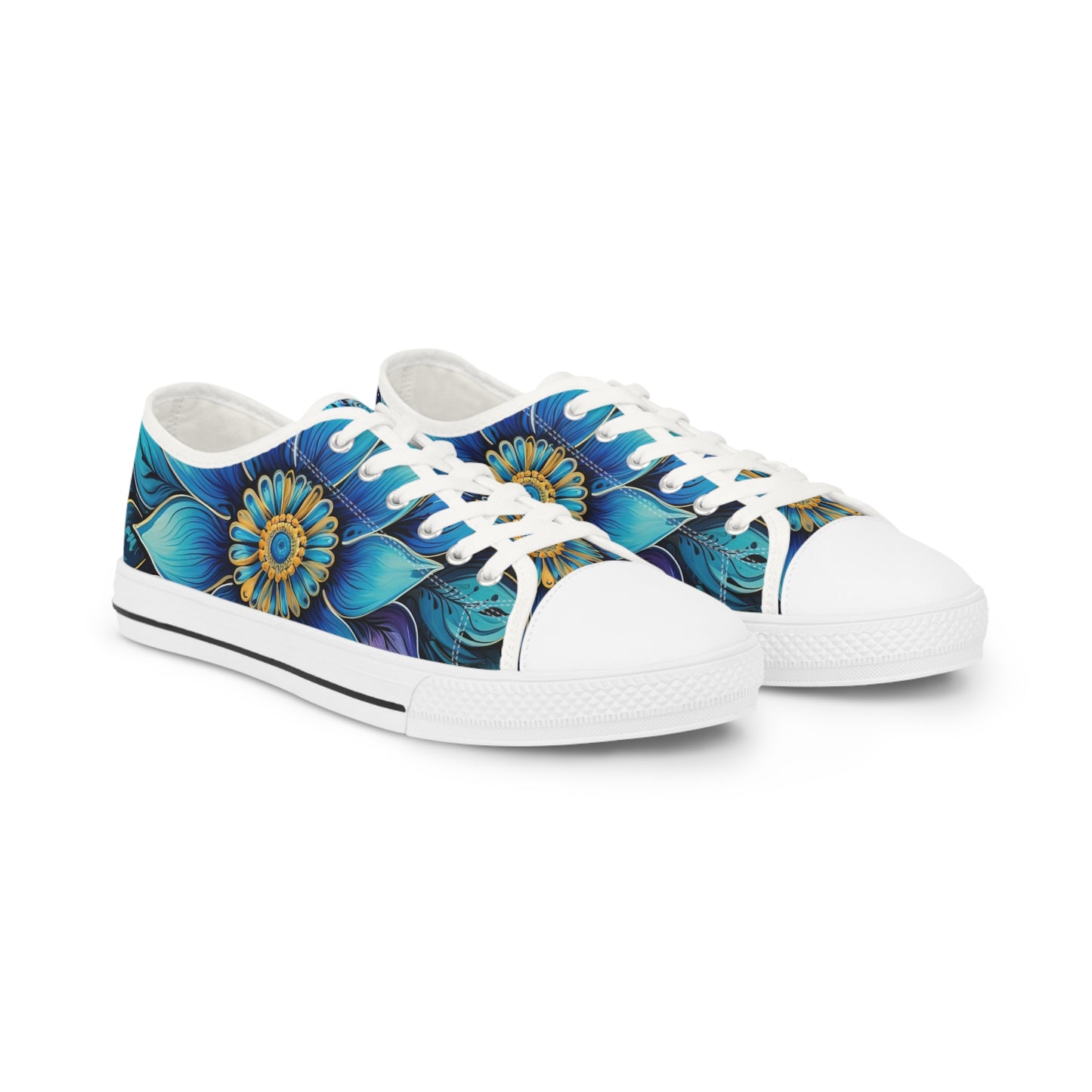 Blue Floral Mandala - Men's Sneakers