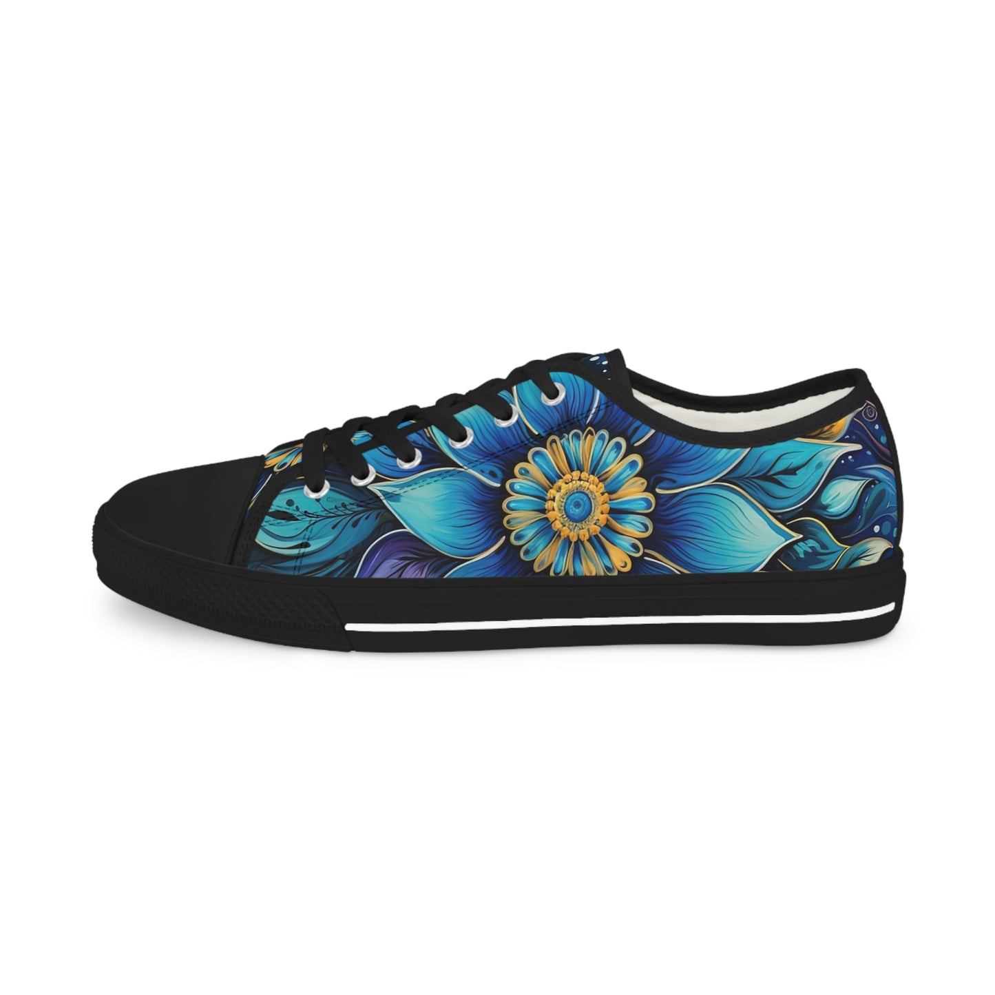 Blue Floral Mandala - Men's Sneakers