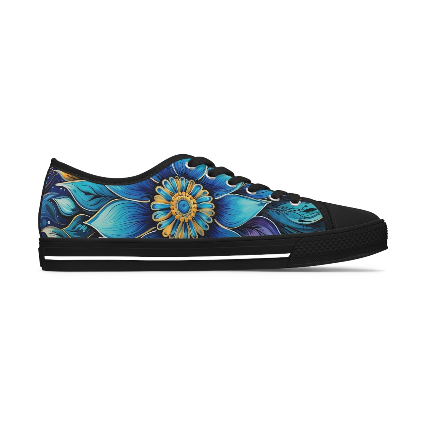 Blue Floral Mandala - Women's Sneakers