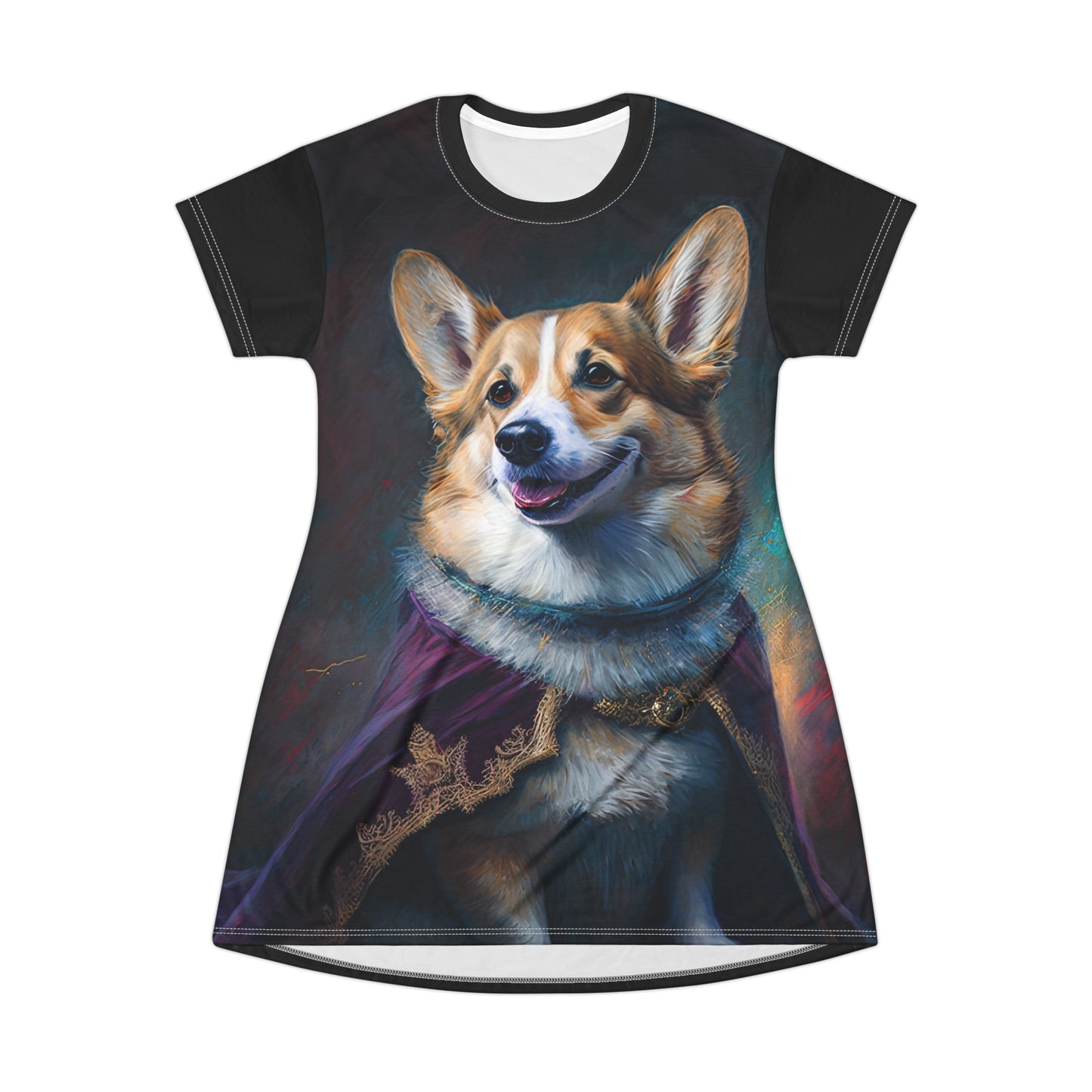 Corgi Royalty - Artsy T-Shirt Dress