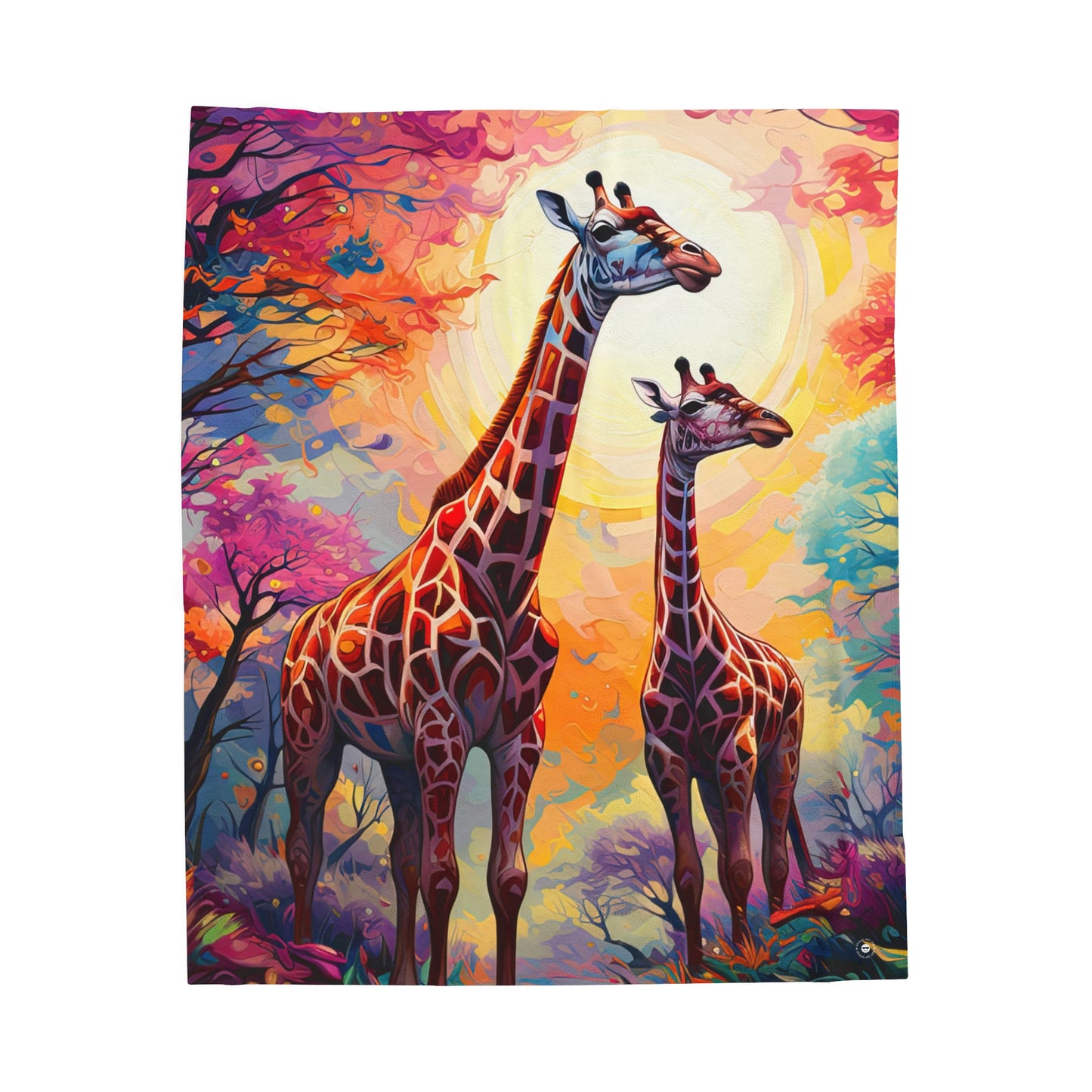 Giraffe Sunrise - Artsy Throw Blanket