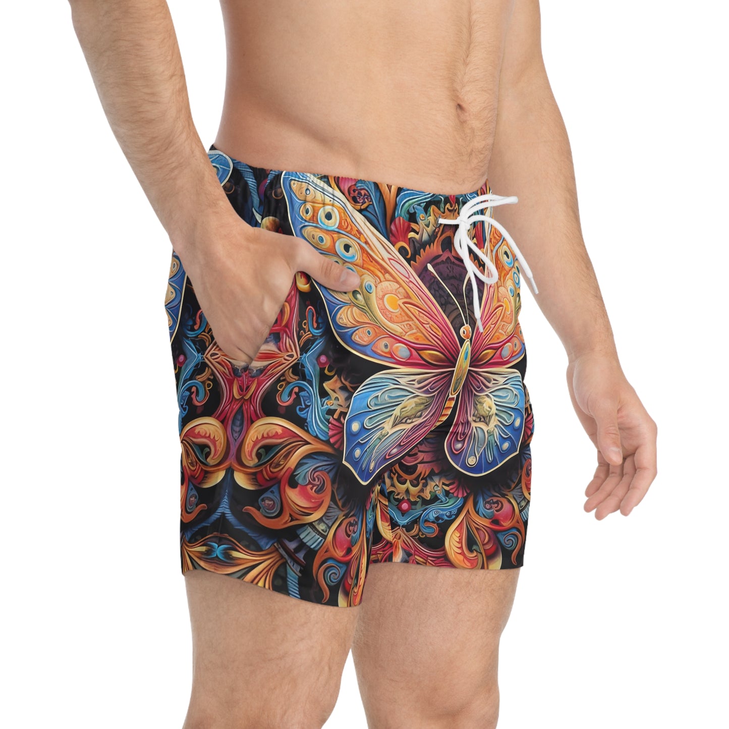 Butterfly Mandala - Artsy Swim Trunks