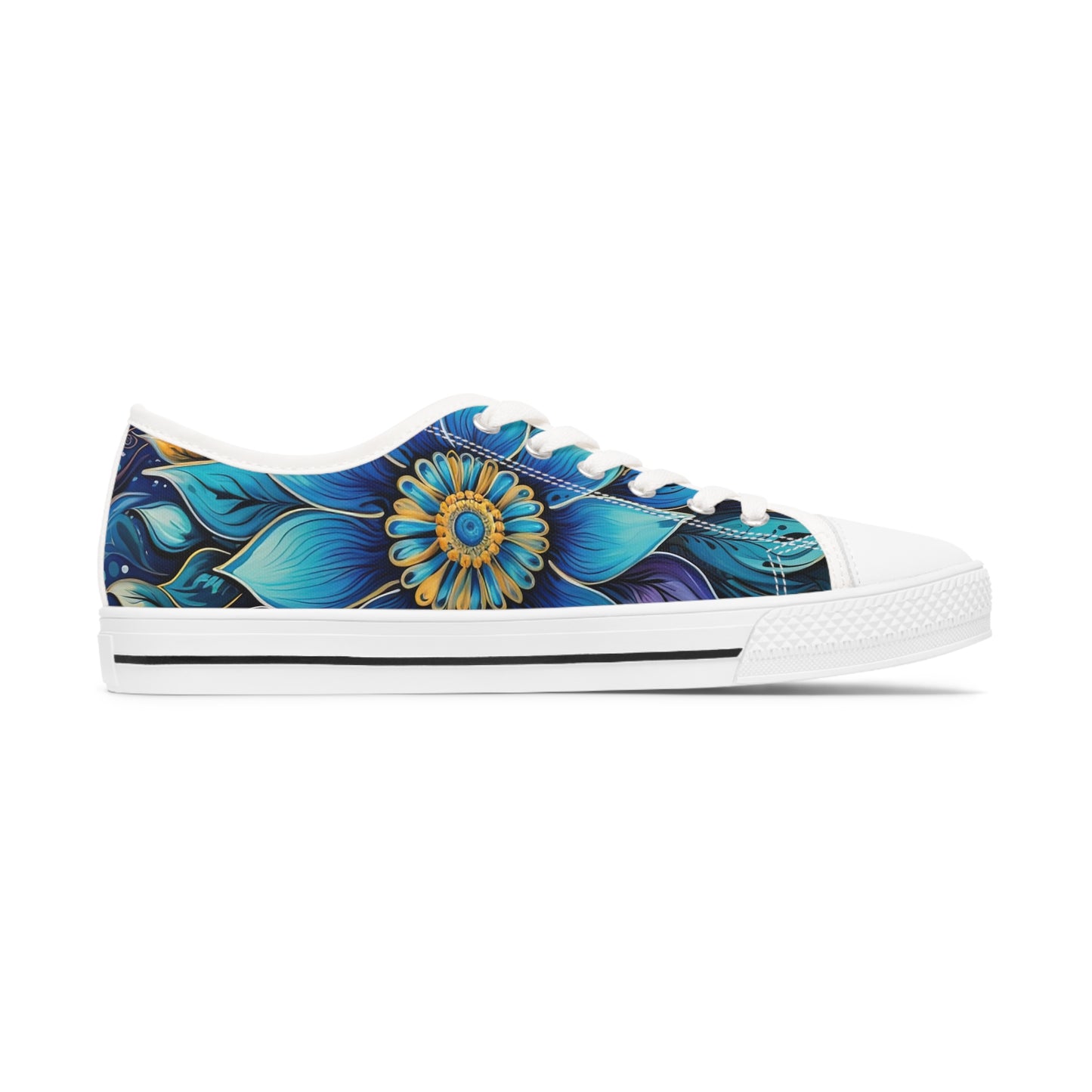 Blue Floral Mandala - Women's Sneakers