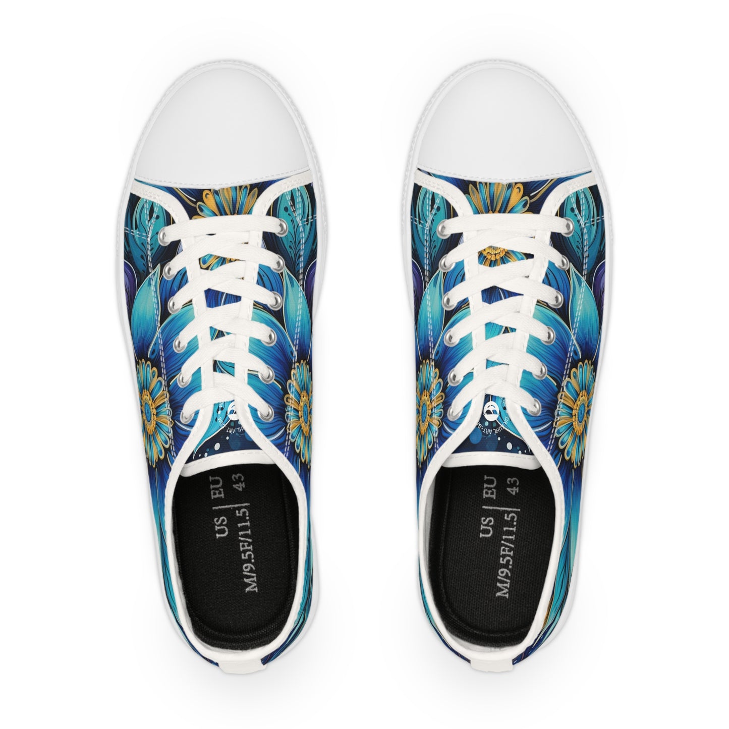 Blue Floral Mandala - Men's Sneakers