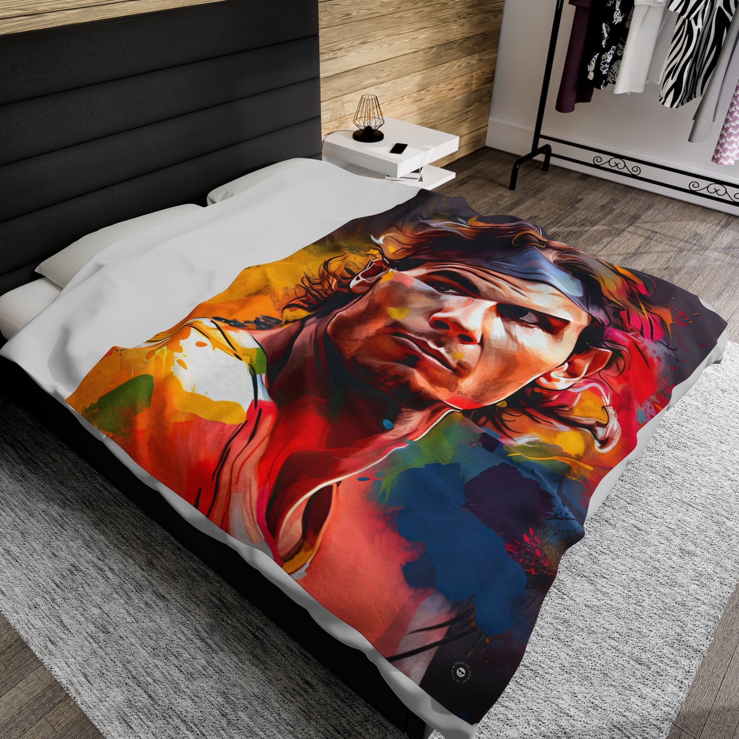 Raphael Nadal Portrait - Artsy Throw Blanket