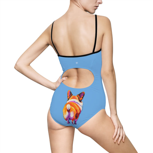 Corgi Butt in Blue - Artsy One-Piece