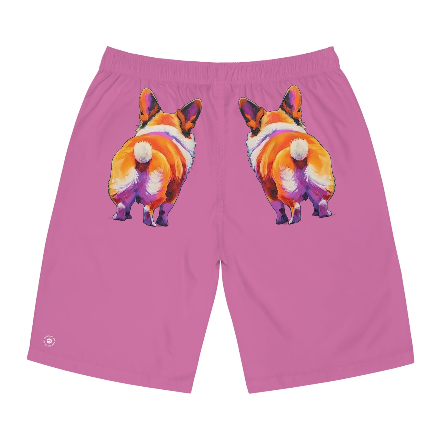 Corgi Butt in Pink - Artistic Board Shorts