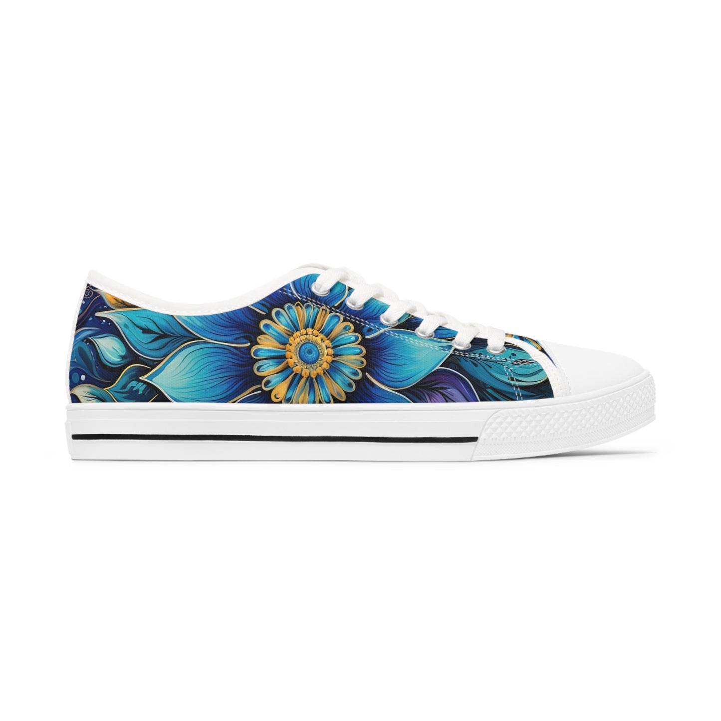 Blue Floral Mandala - Women's Sneakers