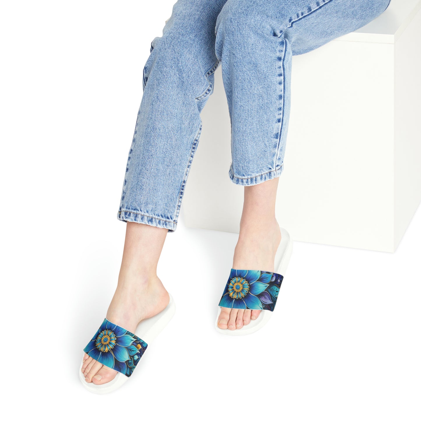 Blue Floral Mandala - Artsy Slides