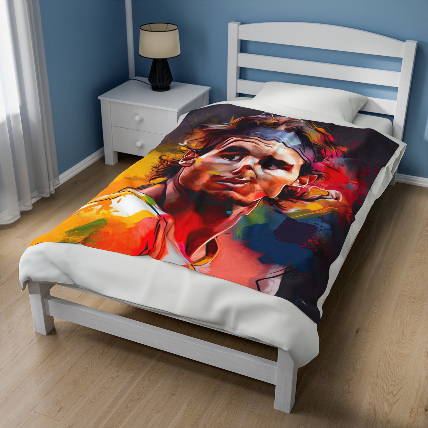 Raphael Nadal Portrait - Artsy Throw Blanket