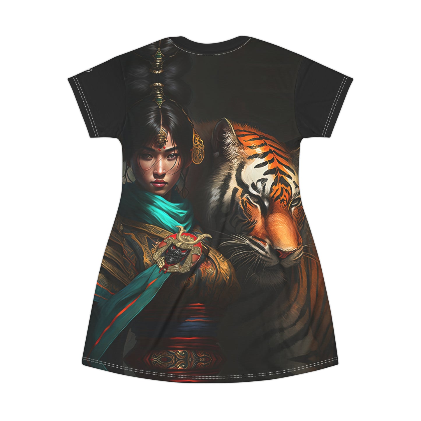 Bengal Tiger Goddess - Artsy T-Shirt Dress