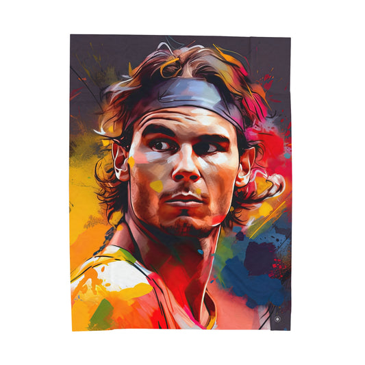 Raphael Nadal Portrait - Artsy Throw Blanket