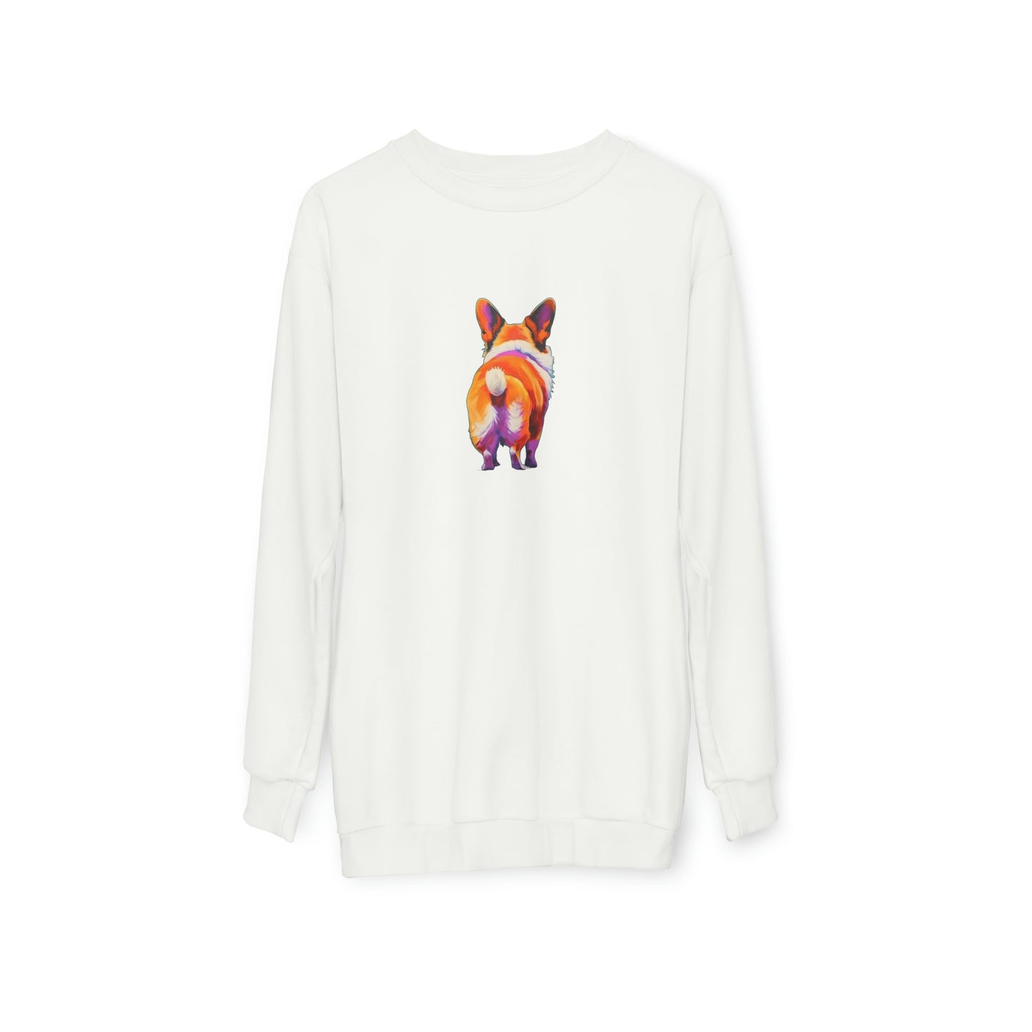 Corgi Butt in White - Artistic Sweatshirt