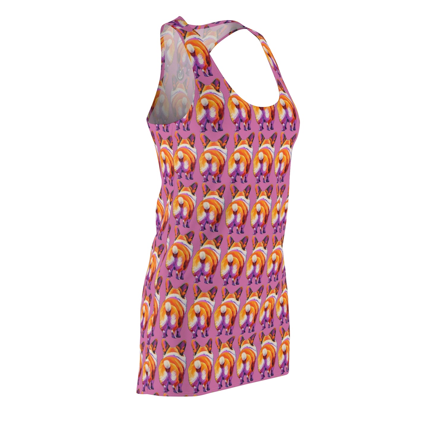 Corgi Butt Mosaic in Pink - Artistic Racerback Dress