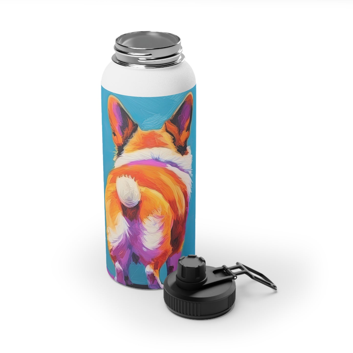 Corgi Butt in Blue - Water Bottle