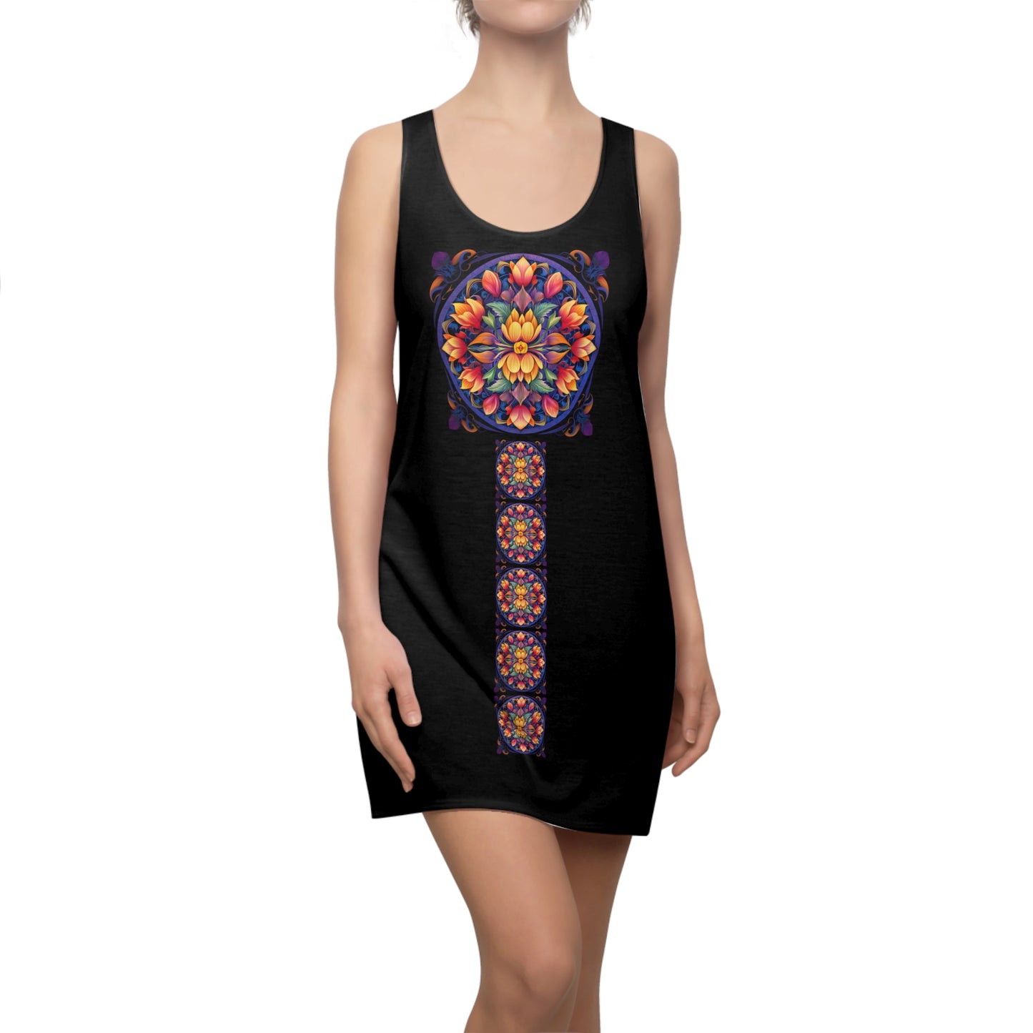 Tulip Mandala Trail - Artistic Racerback Dress