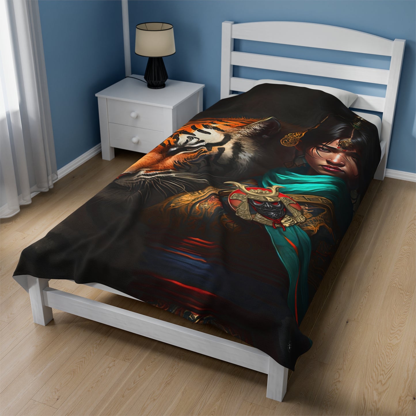 Bengal Tiger Goddess - Artsy Throw Blanket