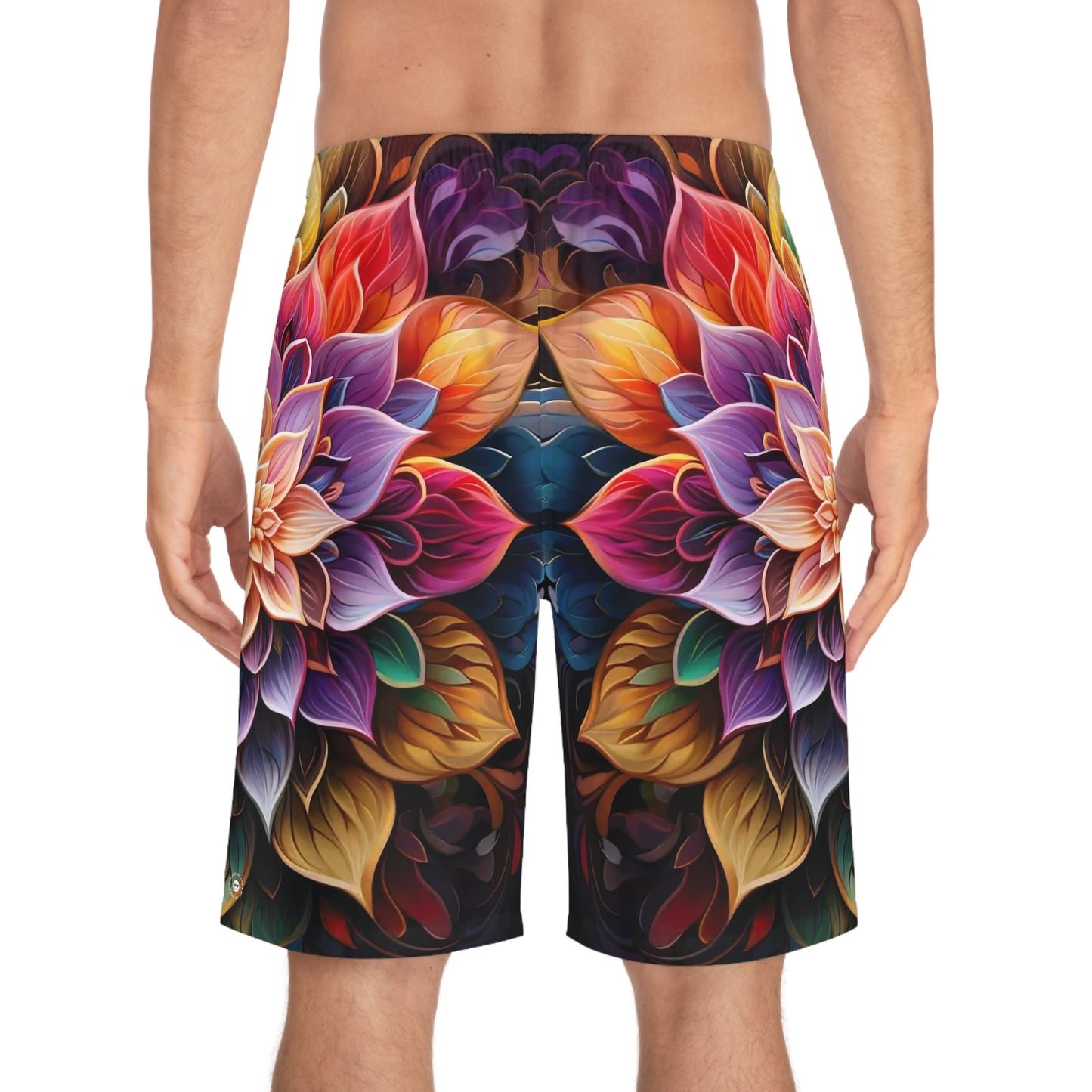 Lotus Mandala Flank - Artistic Board Shorts