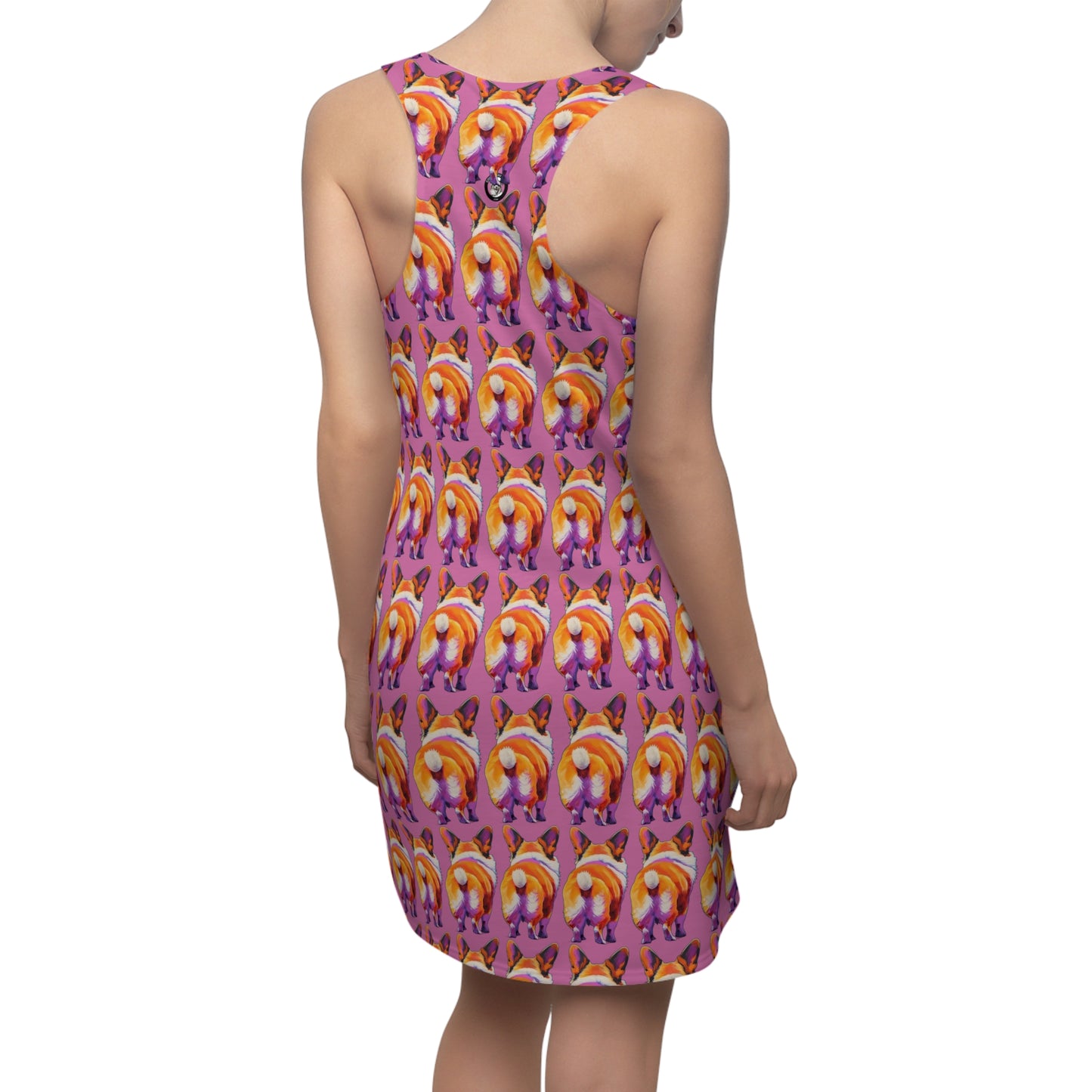 Corgi Butt Mosaic in Pink - Artistic Racerback Dress