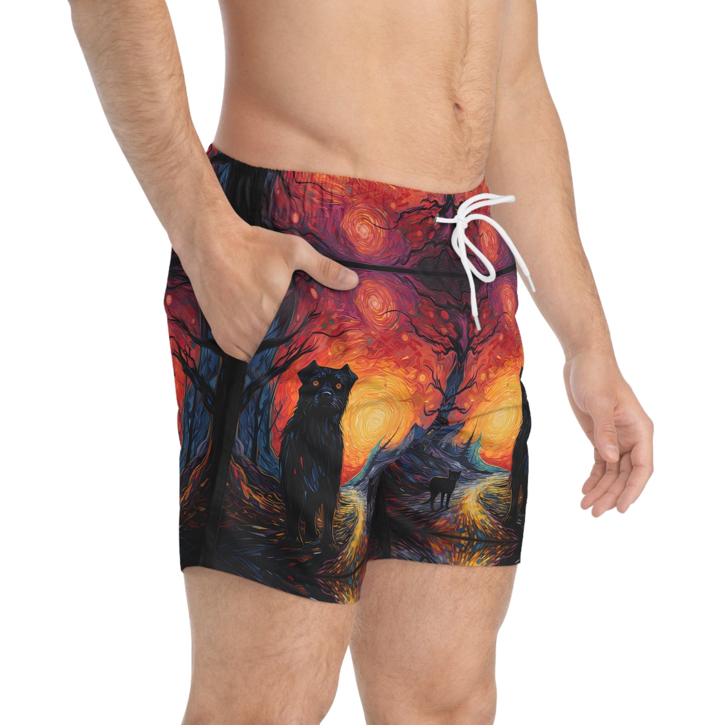 Scary Night - Artsy Swim Trunks