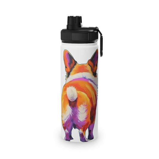 Corgi Butt in White - Water Bottle