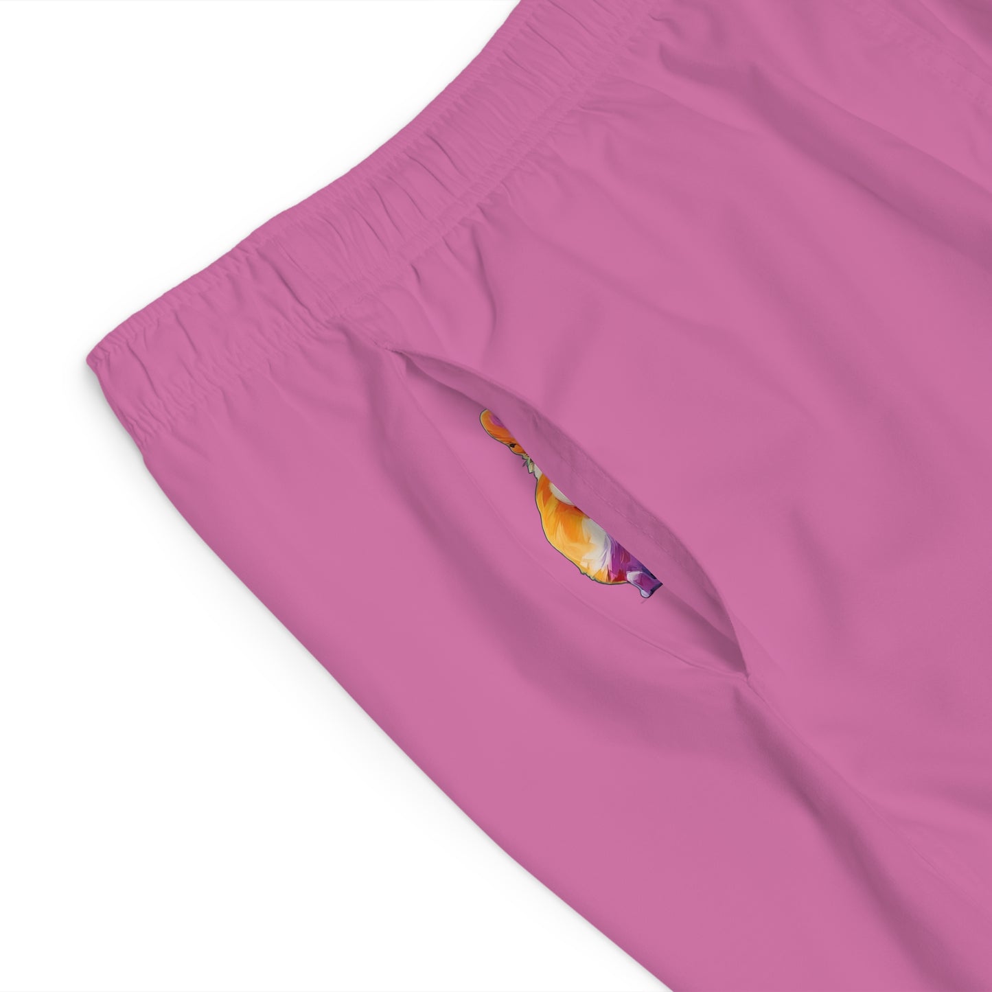 Corgi Butt Wiggle in Pink - Artistic Board Shorts