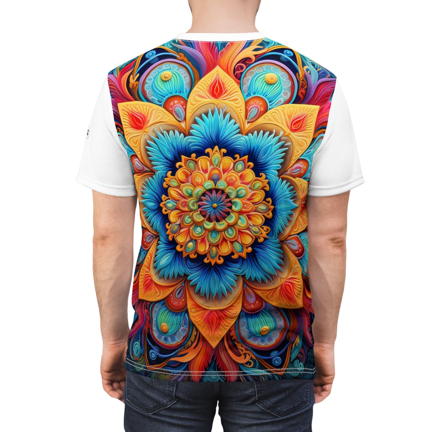 Floral Mandala in White - Fashion Tee