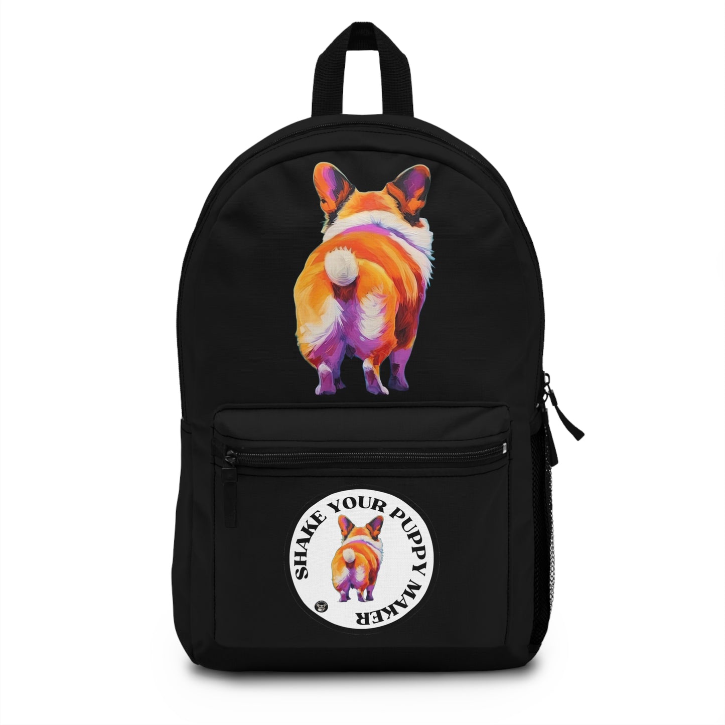 Corgi Butt in Black - Artsy Backpack