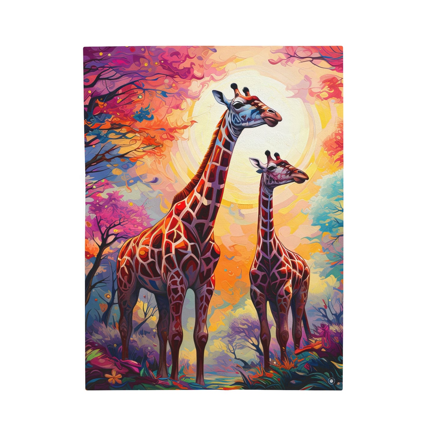 Giraffe Sunrise - Artsy Throw Blanket