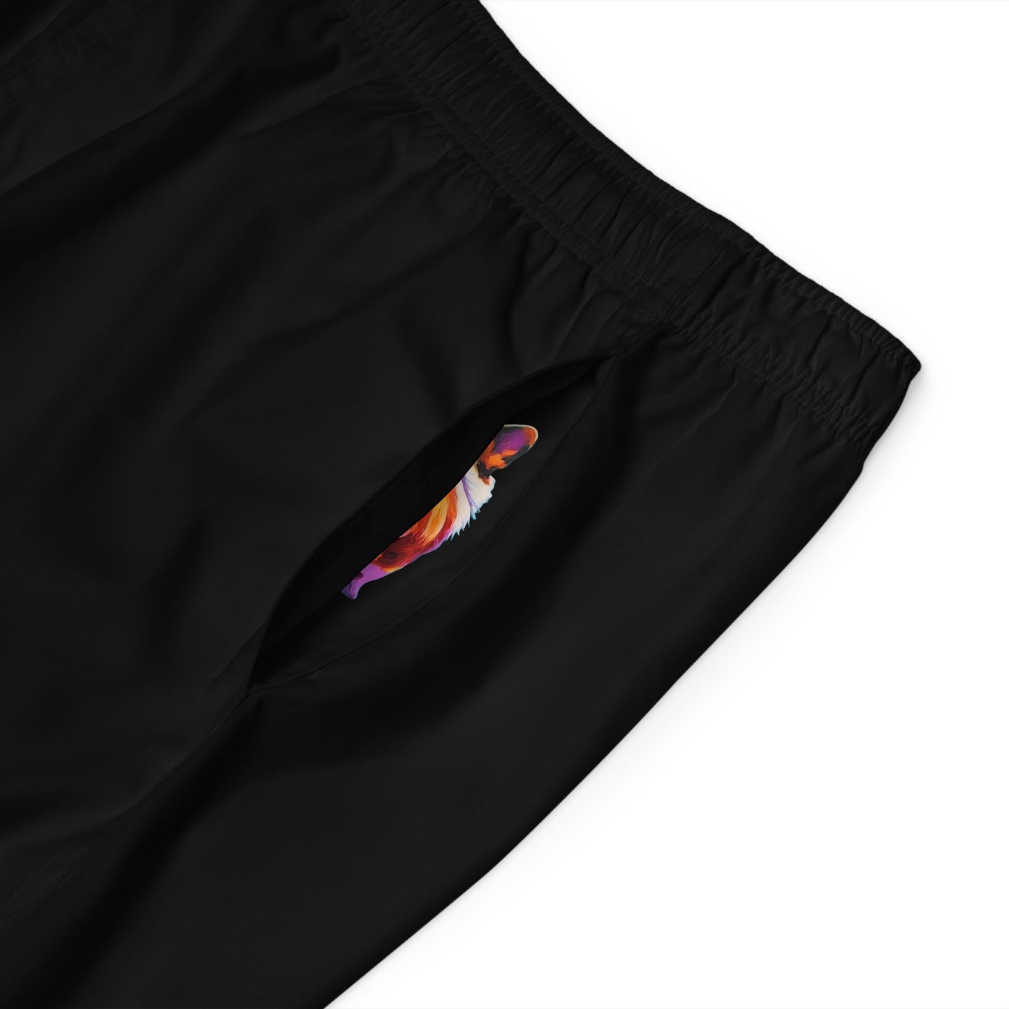 Corgi Butt Wiggle in Black - Artistic Board Shorts