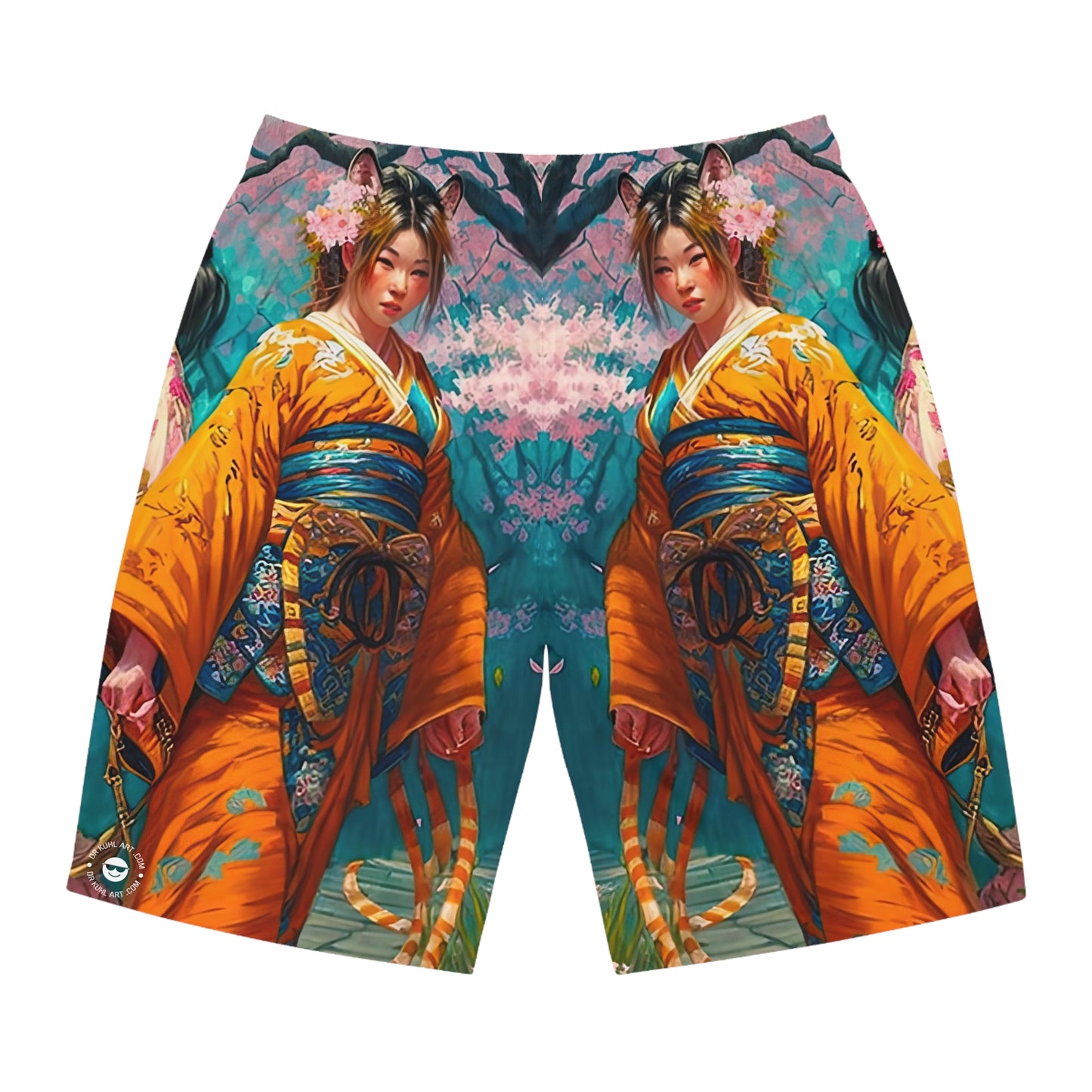 Geisha in Orange - Artistic Board Shorts