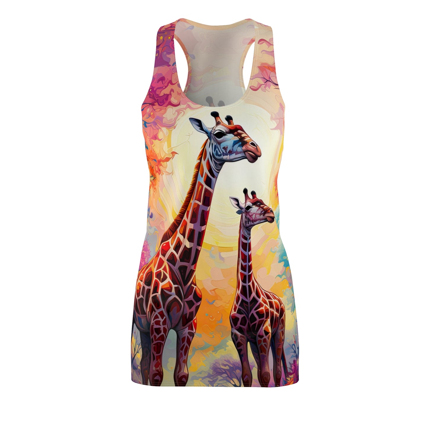 Giraffe Sunrise - Artistic Racerback Dress