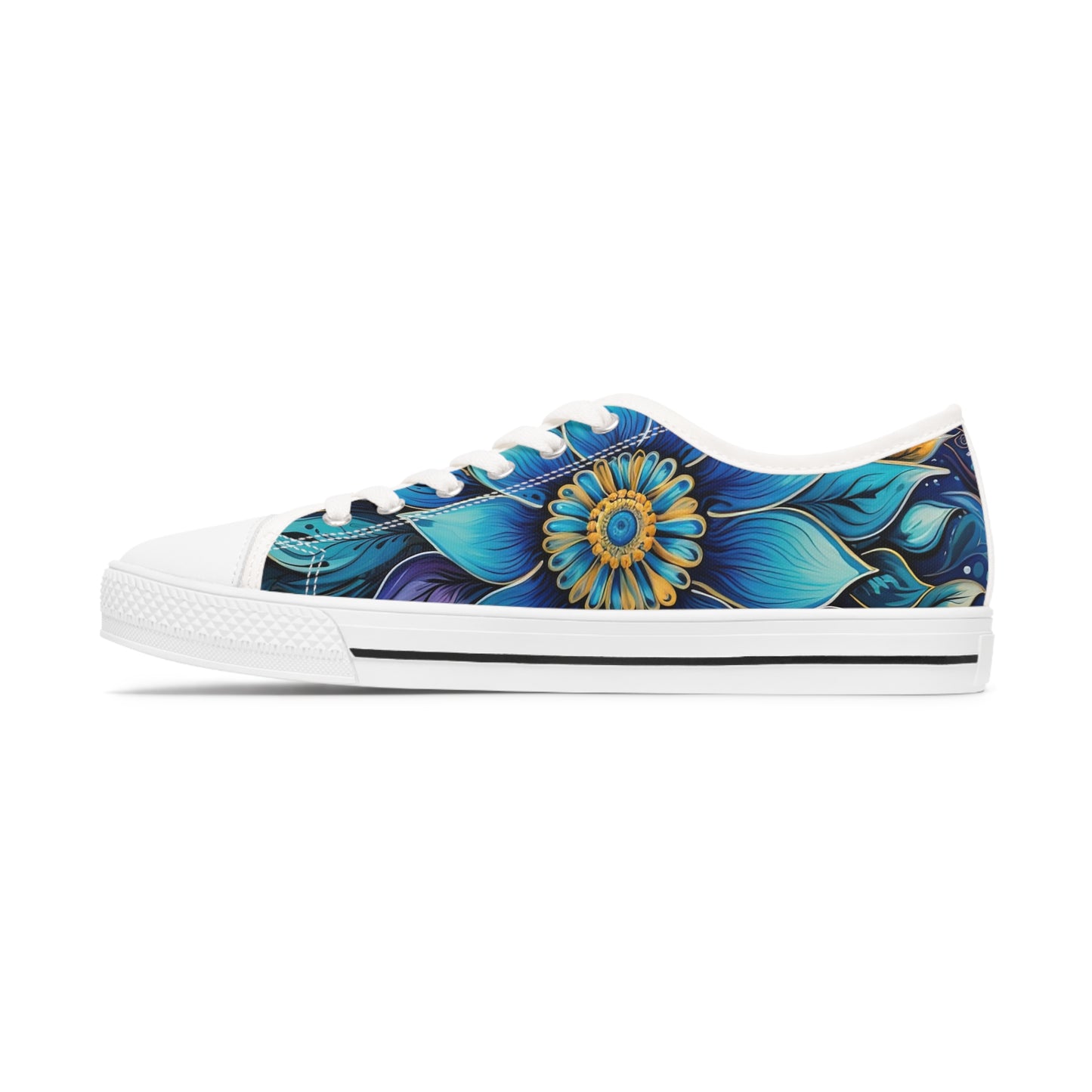 Blue Floral Mandala - Women's Sneakers