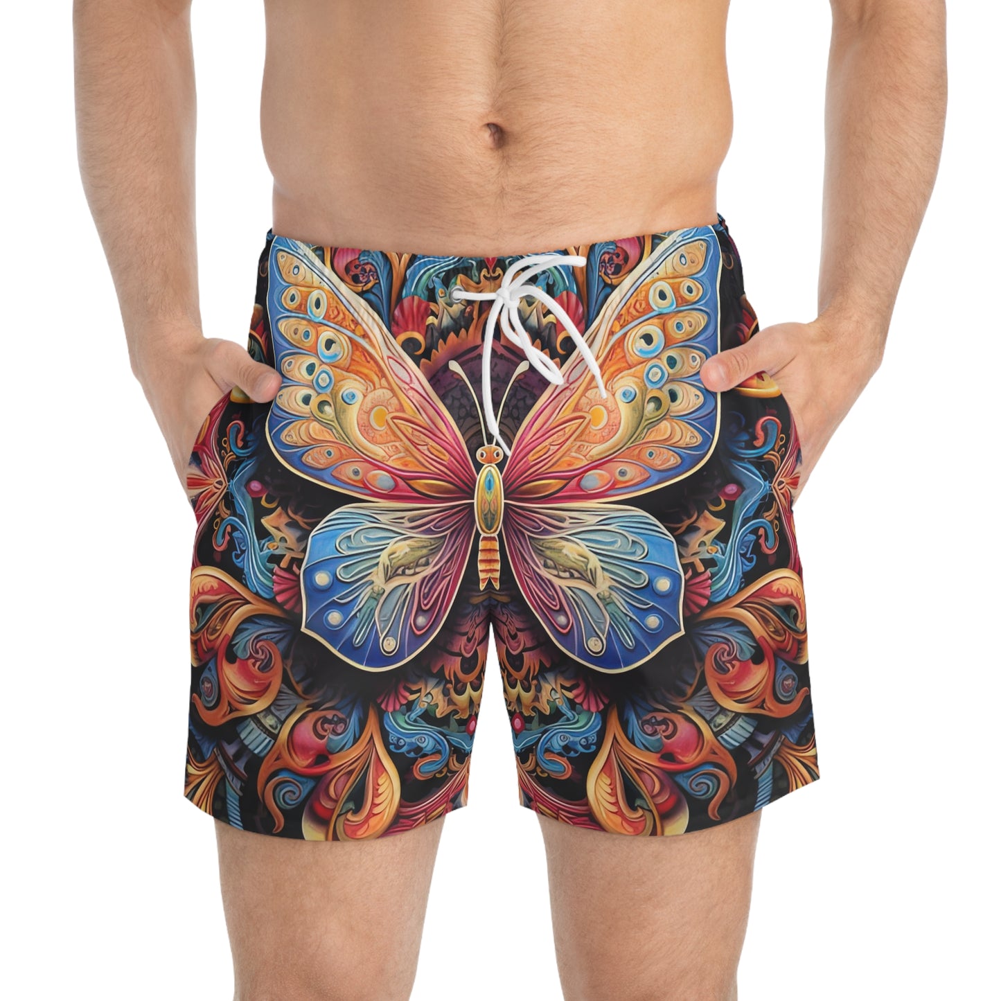 Butterfly Mandala - Artsy Swim Trunks