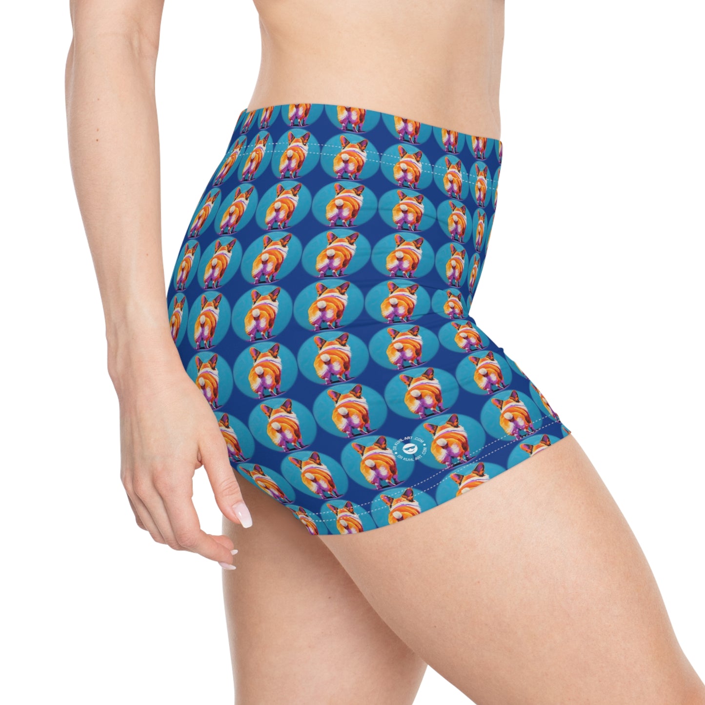 Corgi Butt Dots in Blue - Artistic Shorts