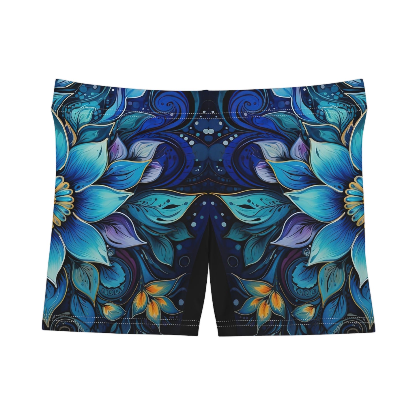 Blue Floral Mandala - Artistic Shorts