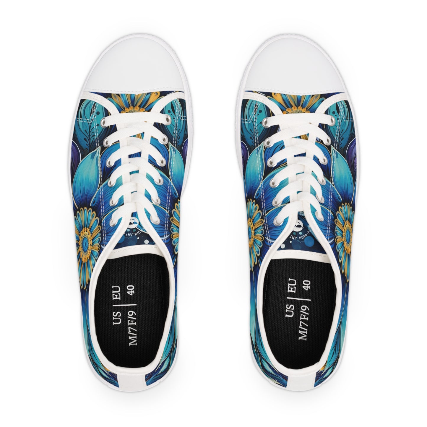 Blue Floral Mandala - Women's Sneakers